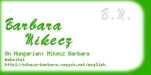 barbara mikecz business card